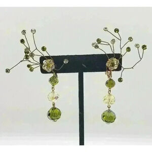 Vintage Earrings RARE Spike Atomic AB Rhinestone MCM Statement Brutalist